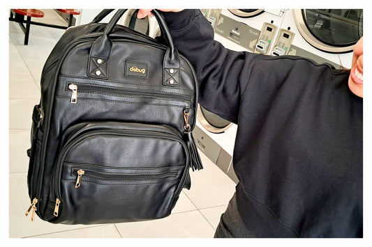 Diaper Bag with Cargo Compartments and Fold-out Changing Pad