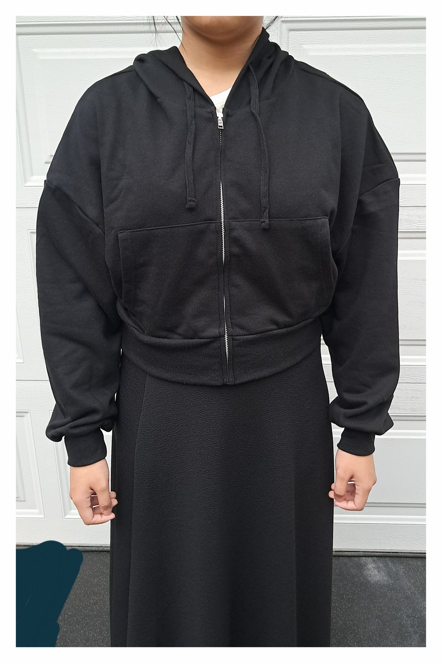 French Terry Long Sleeve Hoodie Zip-up Jacket