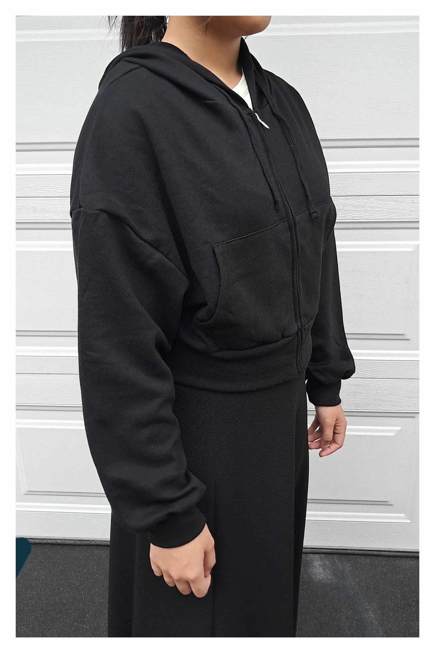 French Terry Long Sleeve Hoodie Zip-up Jacket