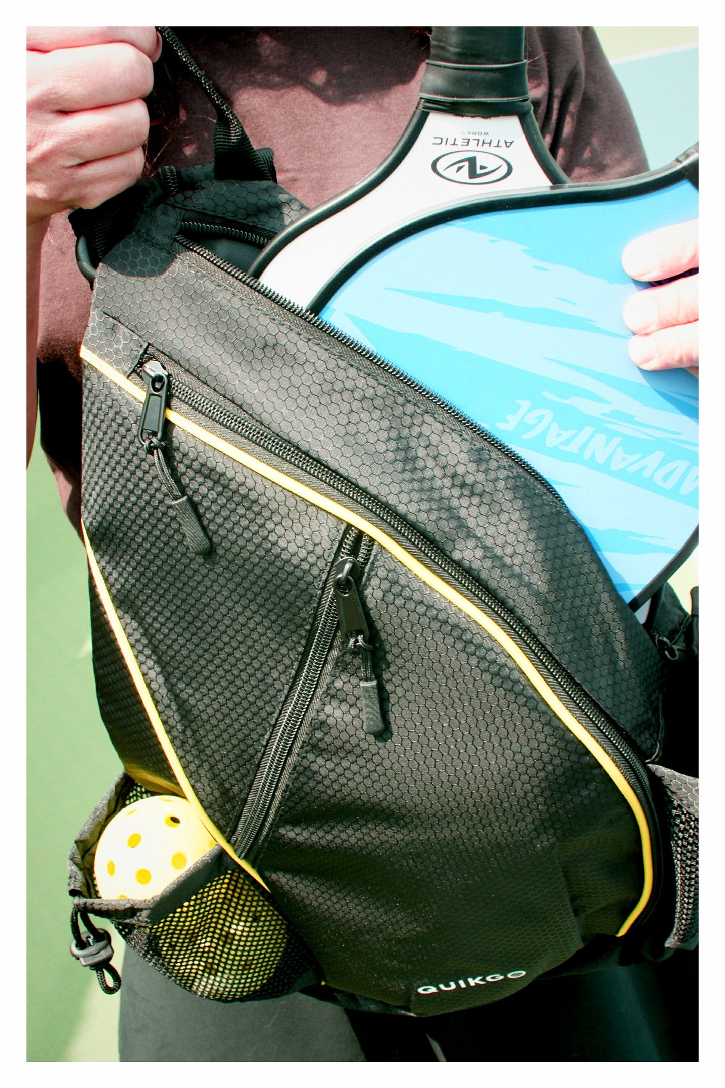 Pickleball Sling Bag with 3 Padded Compartments