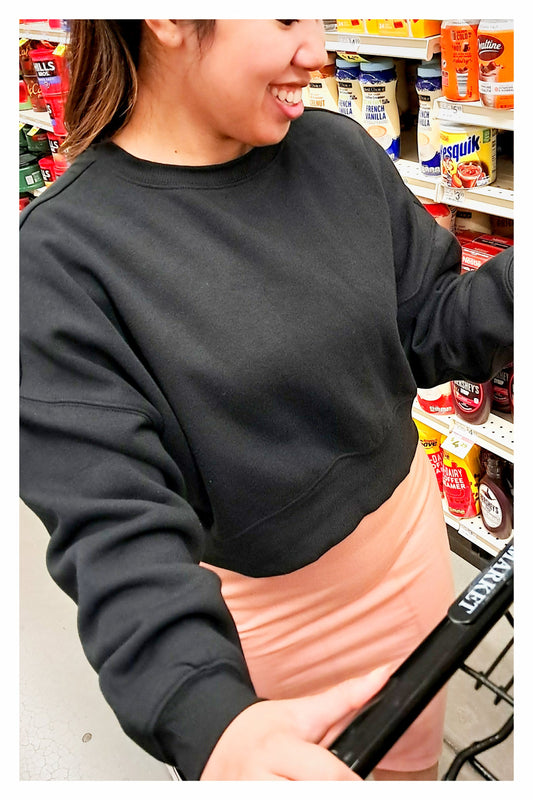 Short-Cropped Long Sleeve Sweatshirt