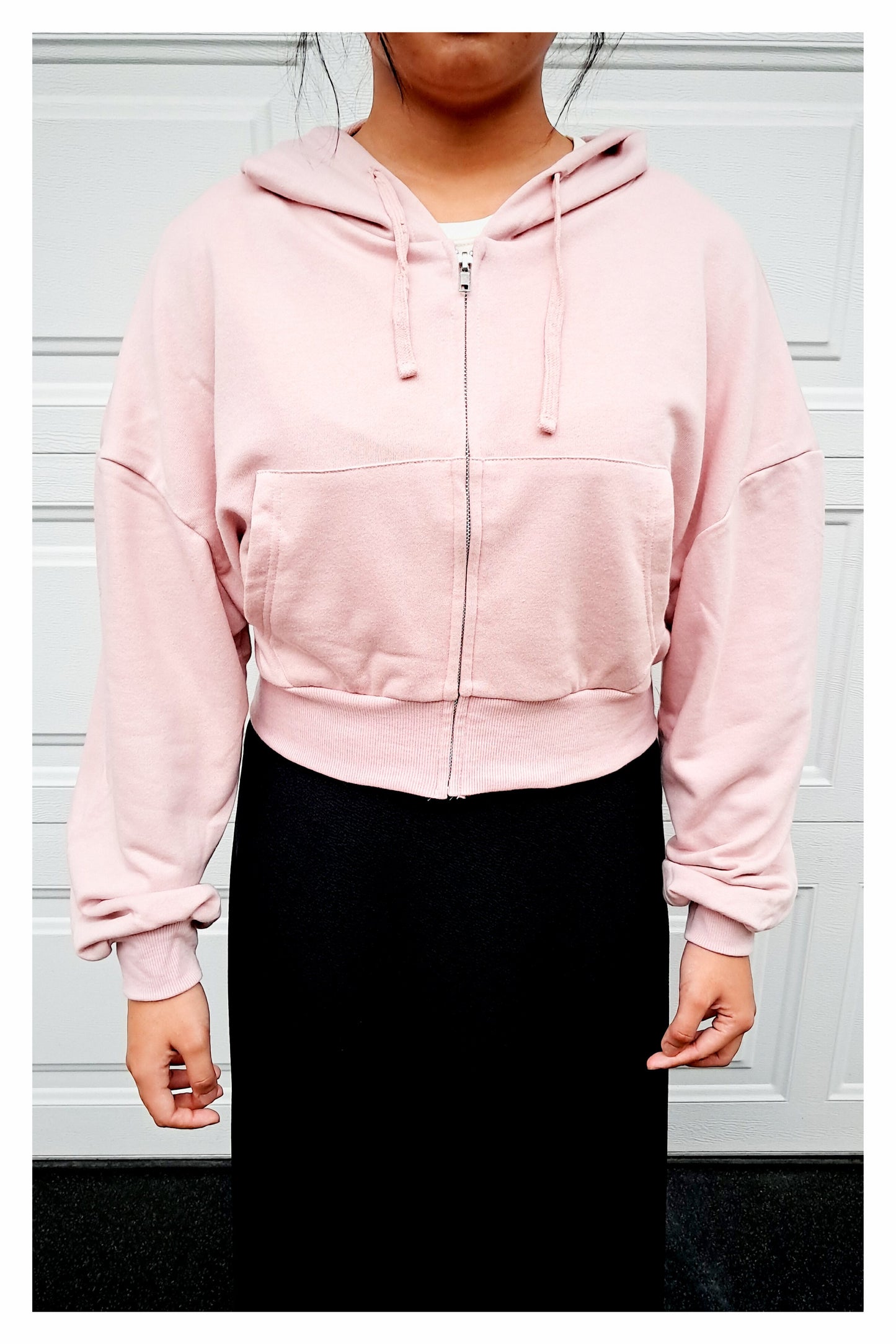French Terry Long Sleeve Hoodie Zip-up Jacket