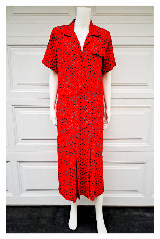 Talbots Short Sleeve Red Maxi Dress, Size 10