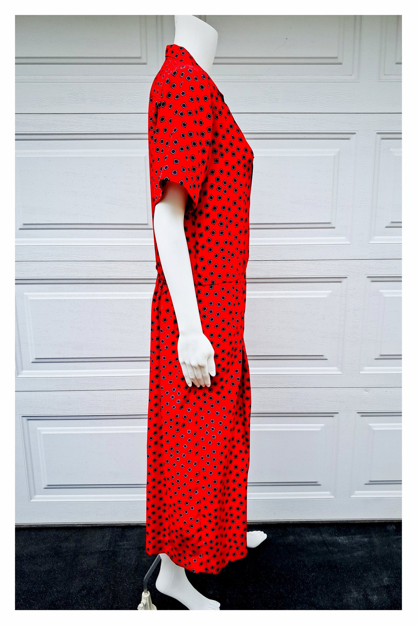 Talbots Short Sleeve Red Maxi Dress, Size 10