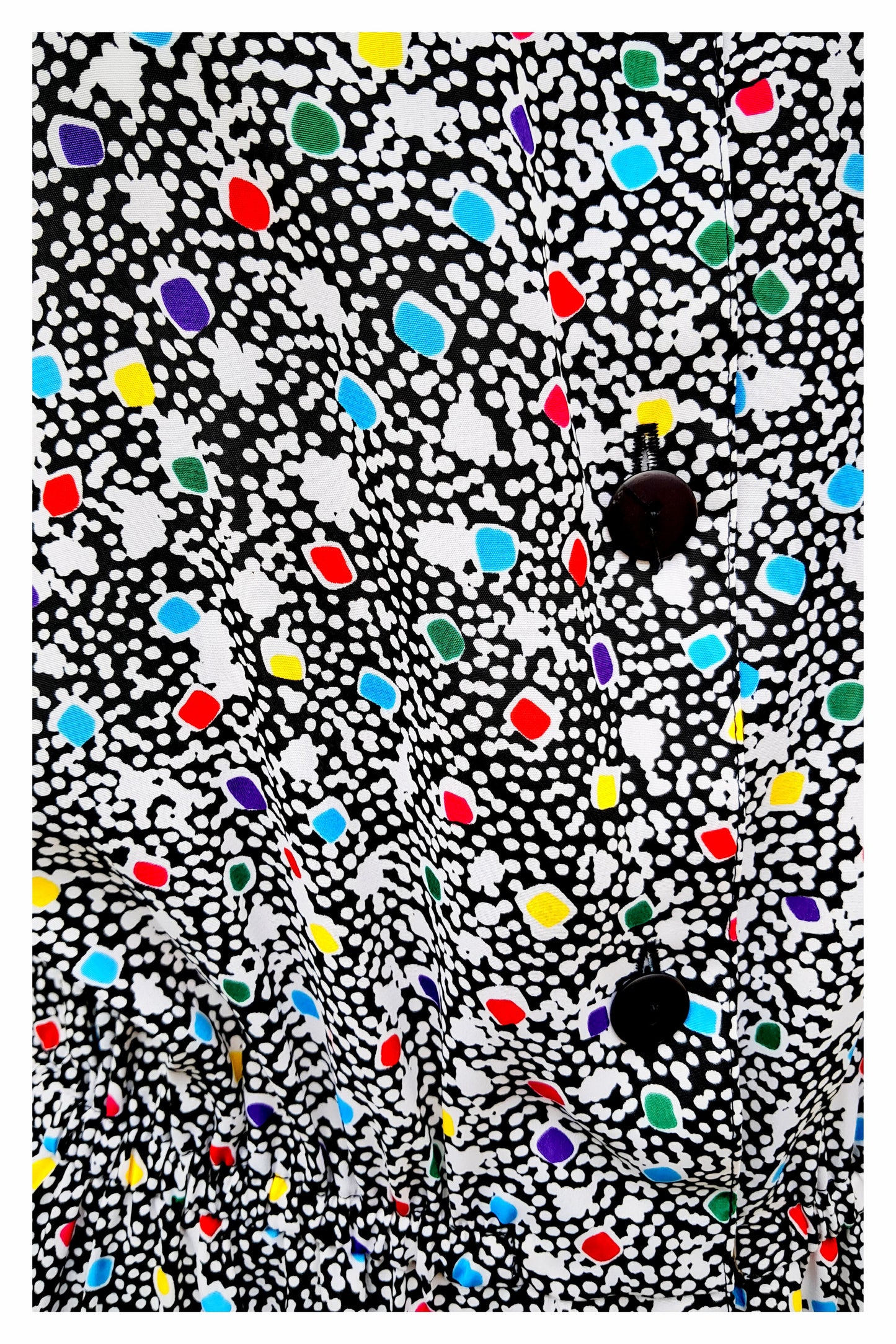 Talbots Short Sleeve, B/W & Multicolored Polka Dot Maxi Dress, Size 10