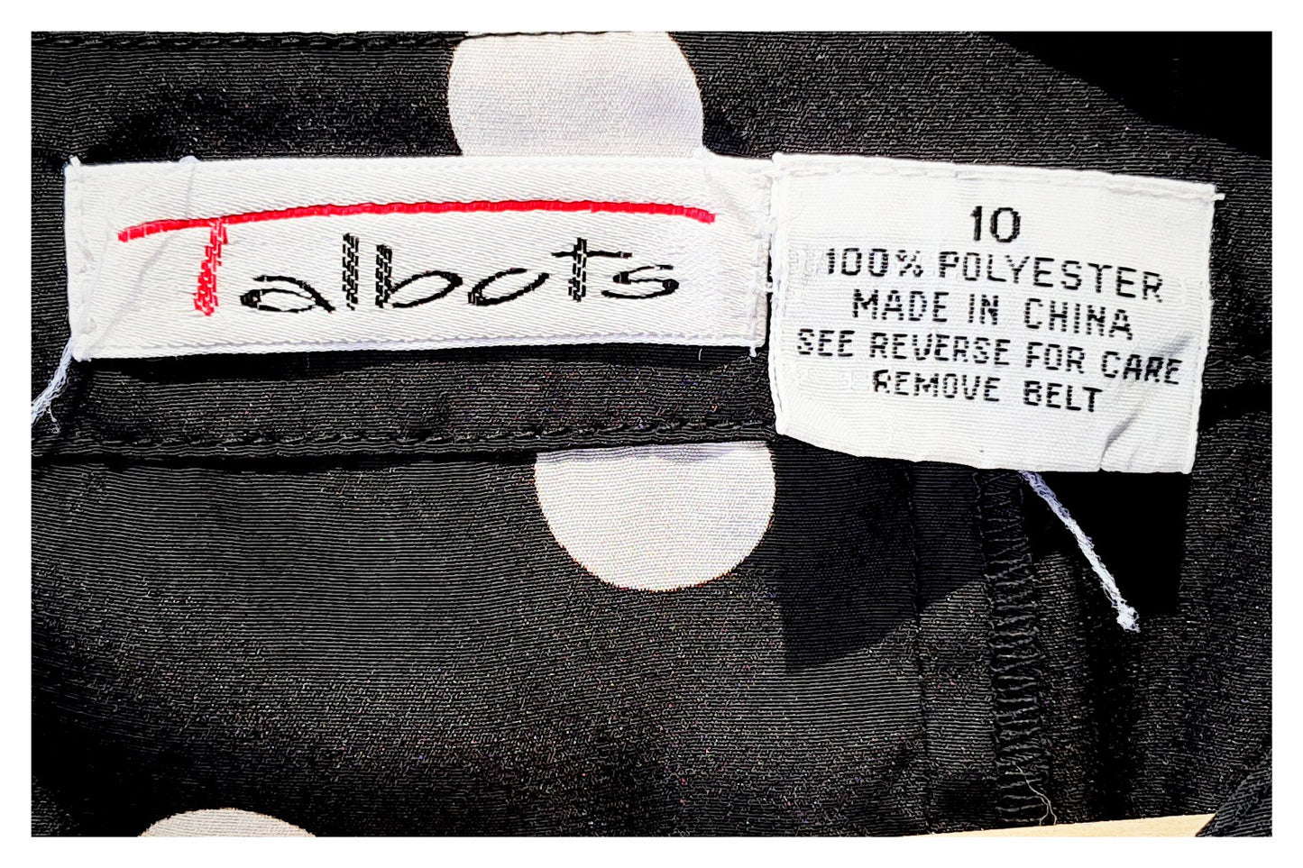 Talbots Short Sleeve, Black & White Polka Dot Maxi Dress, Size 10
