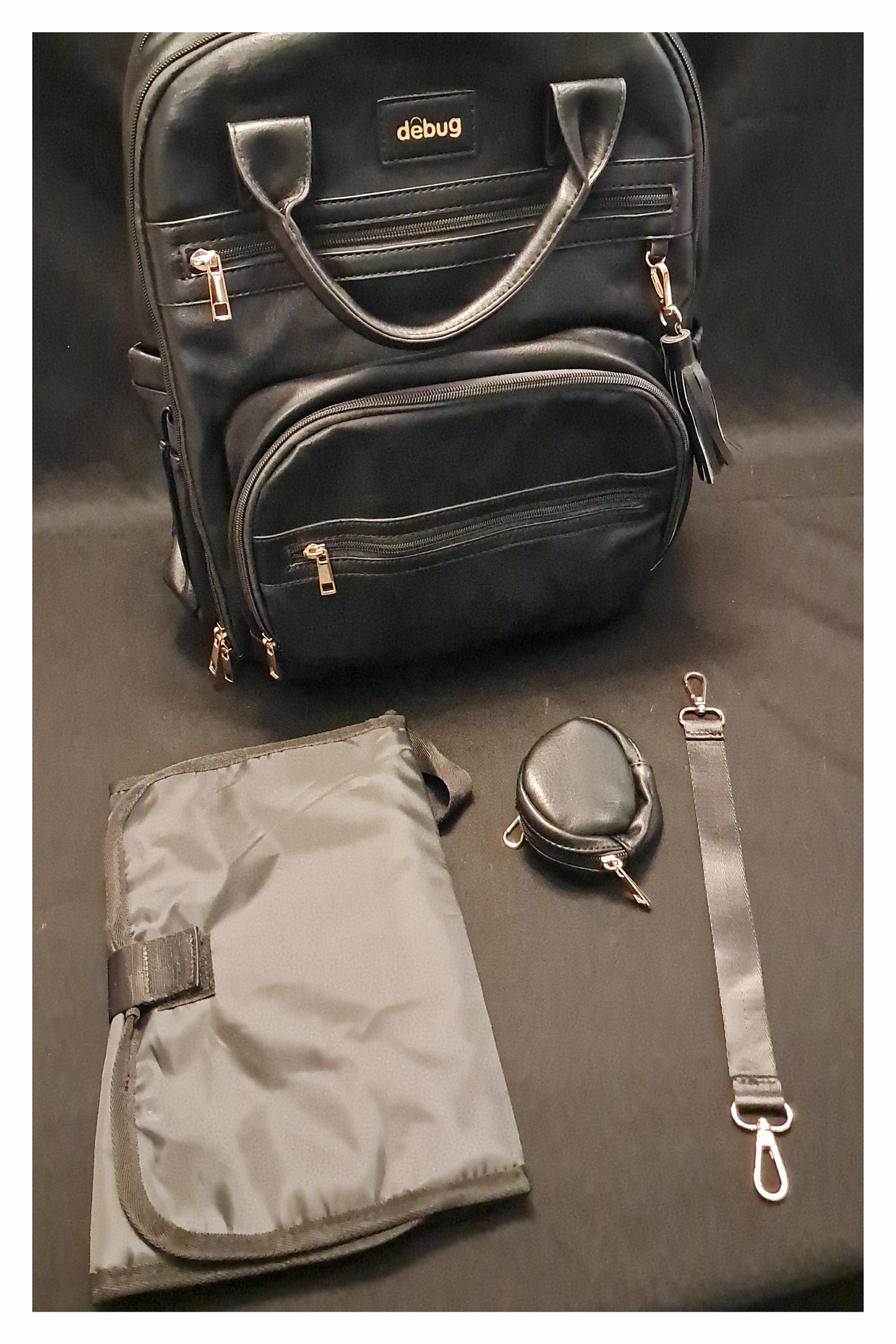 Diaper Bag with Cargo Compartments and Fold-out Changing Pad
