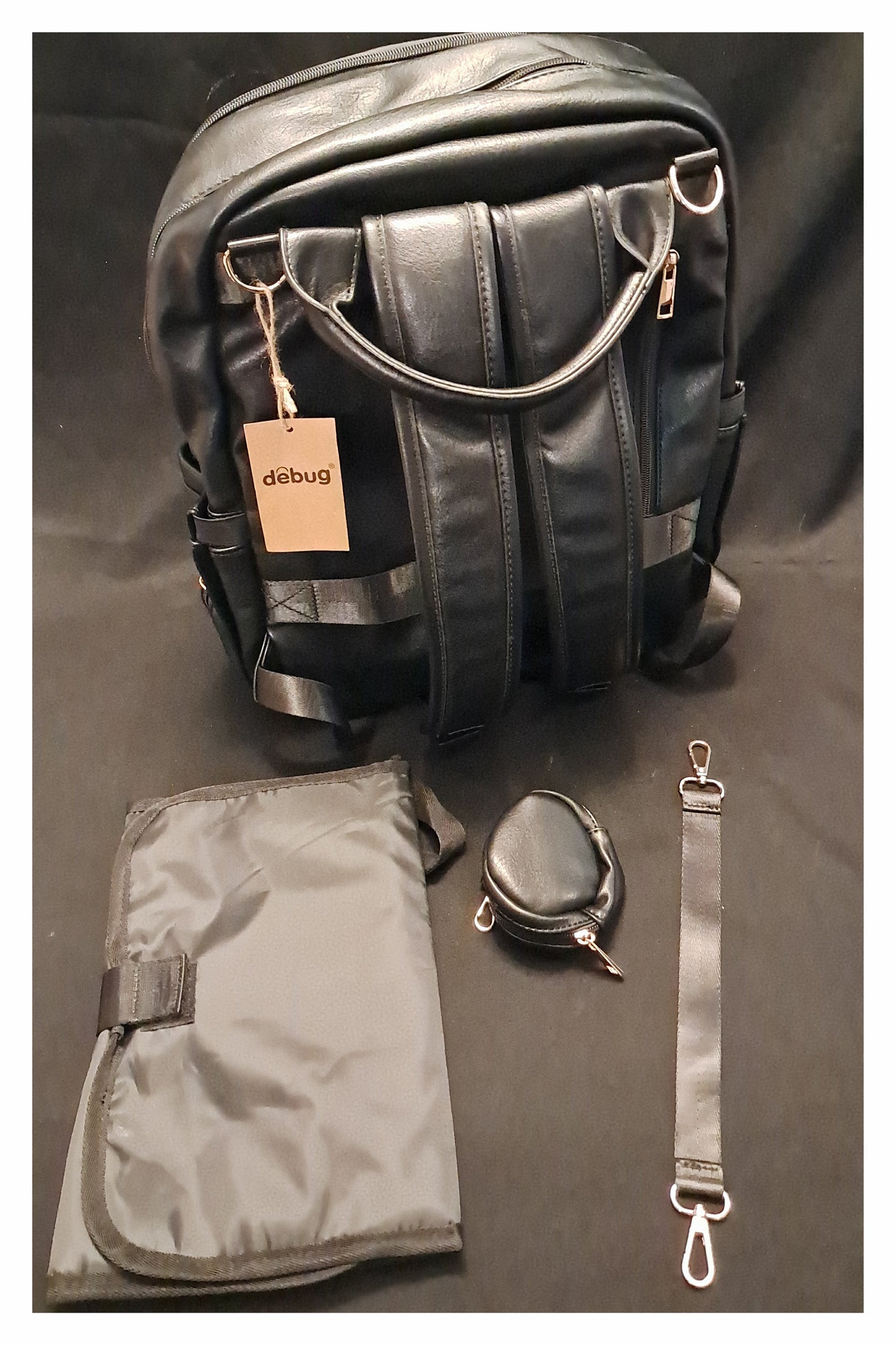 Diaper Bag with Cargo Compartments and Fold-out Changing Pad